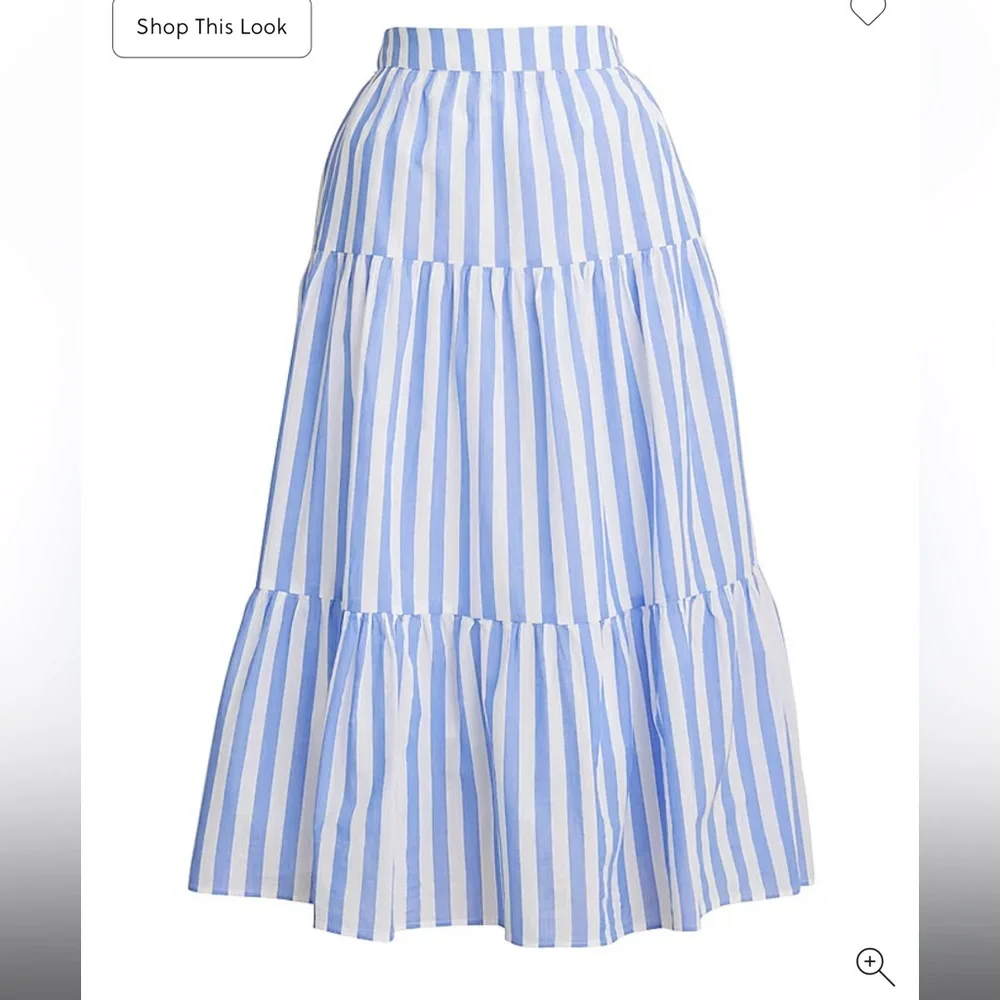 J. Crew Striped Blue and White Women's Skirt 2x NWT - Picture 5 of 9
